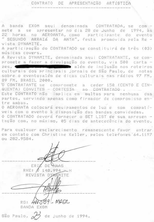 Contrato de Show Aeroanta